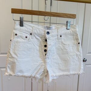 Pistola White Button-Fly Jean Shorts